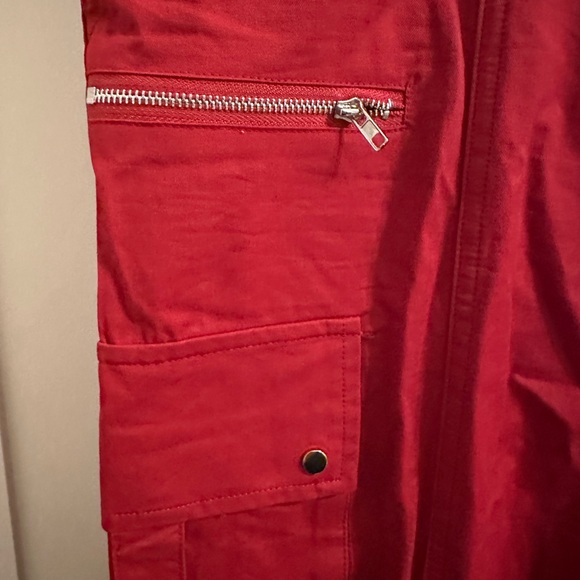 Fashion Nova Red Flare Leg Cargo Pants New With Tags Size XL - Picture 4 of 9